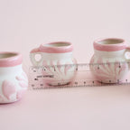 Pink and White Mini Terracotta Mexican Cups with Handle