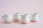 Pink and White Mini Terracotta Mexican Cups with Handle