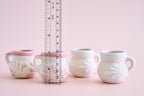 Pink and White Mini Terracotta Mexican Cups with Handle