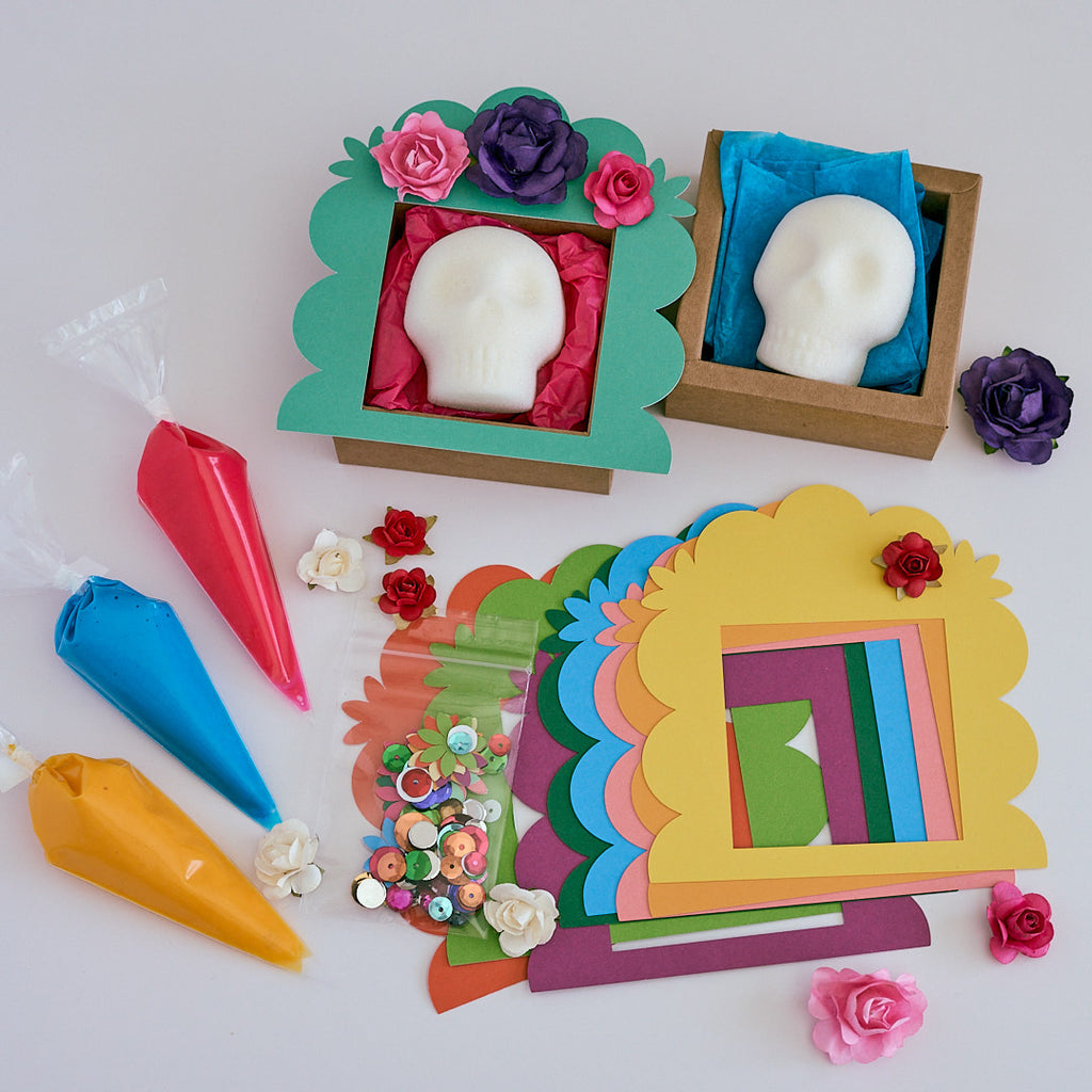 Nicho Kit with Two Small Sugar Skulls and Accessories