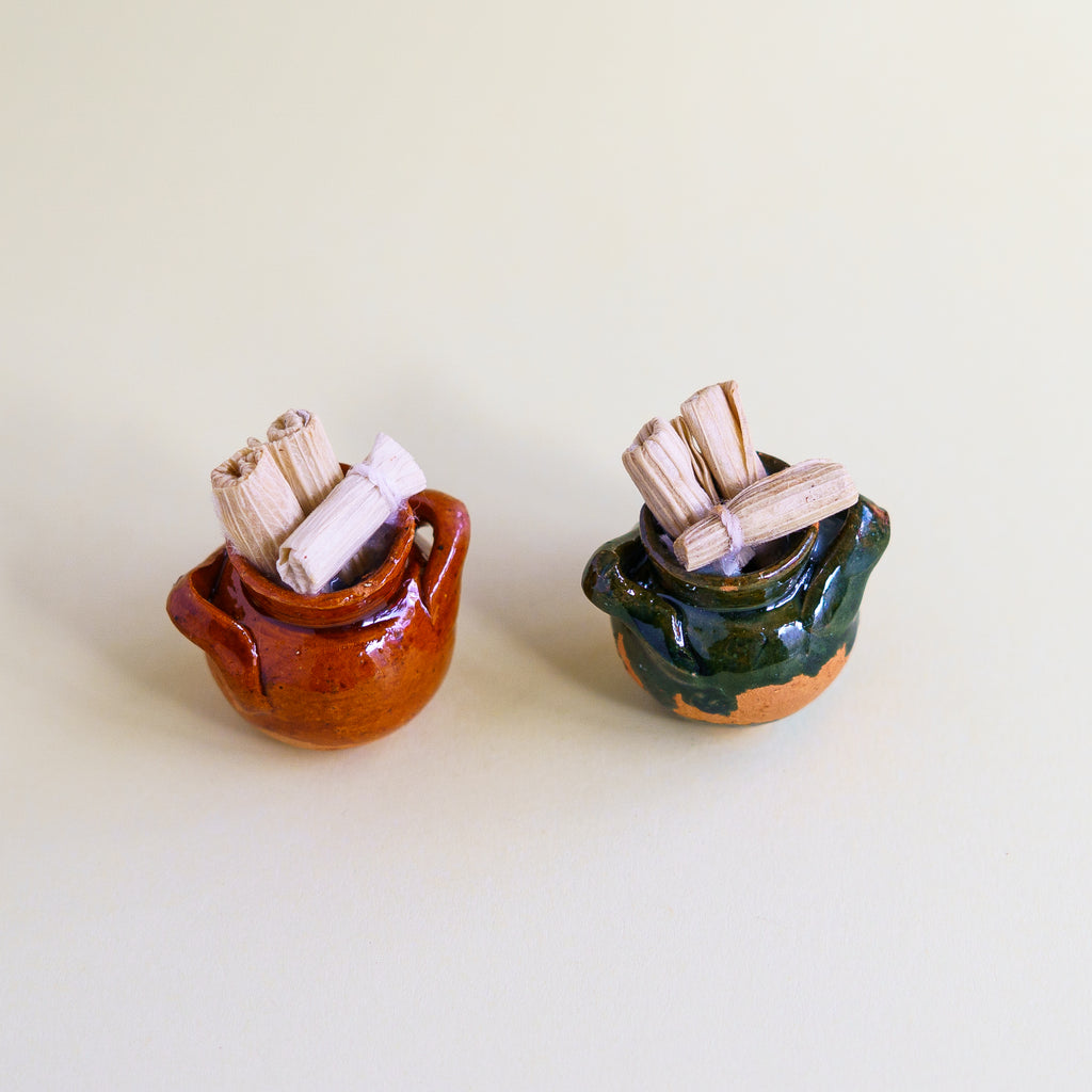 Miniature Tamales in Clay Pot