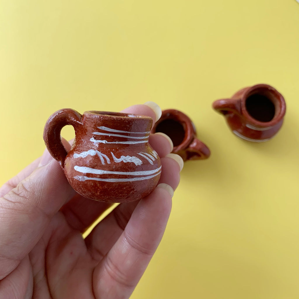 Mini Terracotta White Painted Mugs